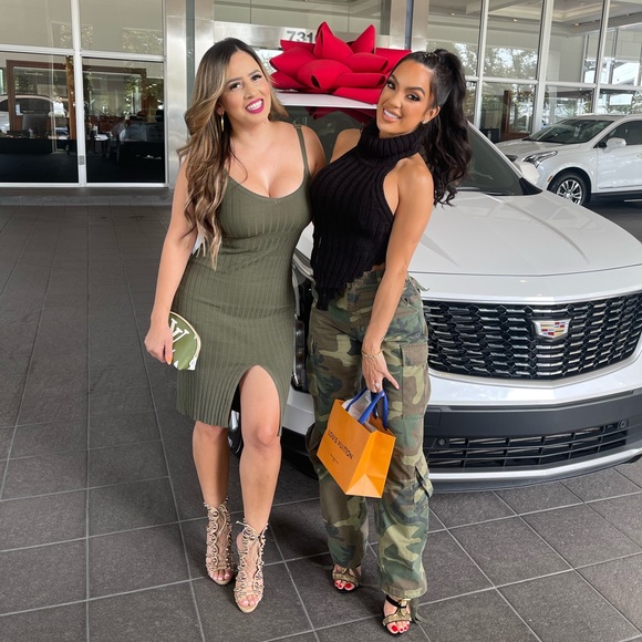 Olive Green Dress - Picture 2 of 2